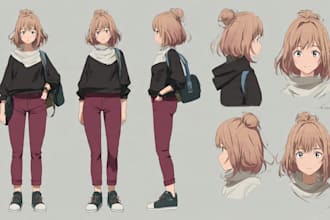 draw anime character design sheet