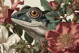 draw botanical and animal designs and patterns for you