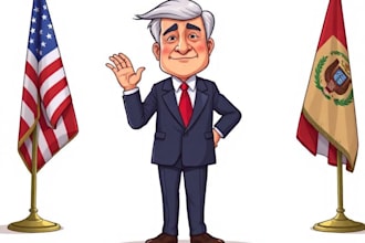 design an political or satirical cartoon