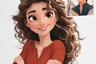 design cute disney cartoon portrait