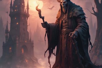 draw a horror and fantasy horror character art