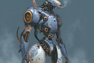 draw a mecha robot illustration