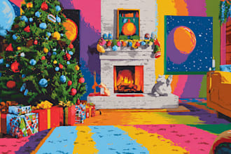 make a christmas card or a christmas themed pop art portrait