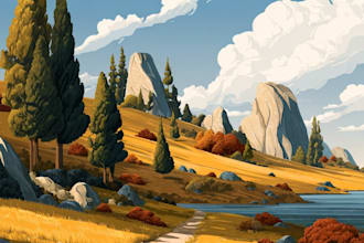 draw fantasy landscape illustrations