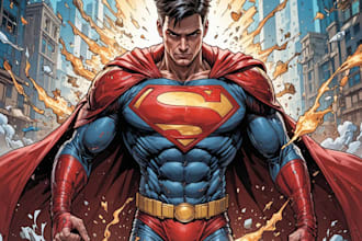 illustrate cinematic comic book covers