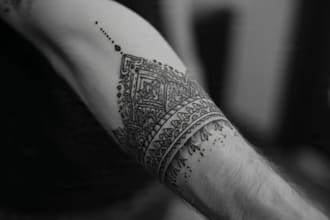 design a professional blackwork tattoo