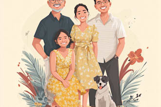 design a friendship portrait and family portrait