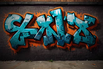 create graffiti text, tags, t shirts, and logo design