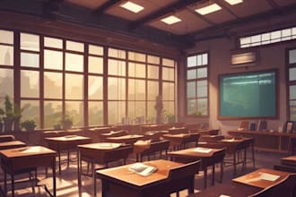 draw anime background art illustration for vtuber stream