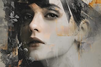 do expressive colorful abstract portraits