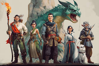 create custom dnd party character illustrations