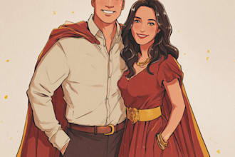 design your realistic superhero cartoon portrait