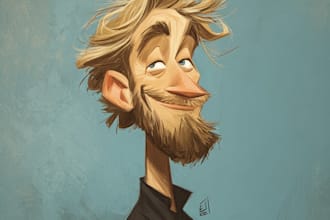 draw a funny caricature with my style
