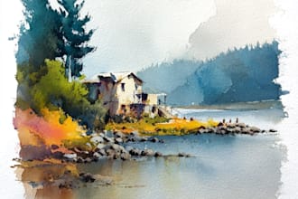paint landscapes in watercolor