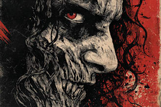 bring detailed dark, horror, metal, creepy art illustration