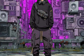 create cyberpunk, lofi or streetwear anime illustrations