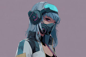 design anime character , cyberpunk character