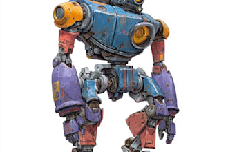 design custom futuristic mecha robot artwork
