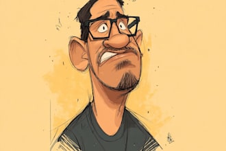 draw a funny caricature with my style