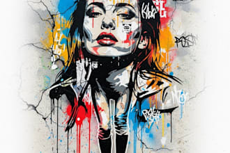 make multi layer stencil illustration for wall spray