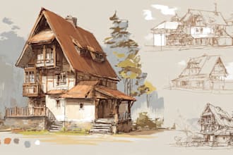convert hand drawn sketches into professional 2d floor plans