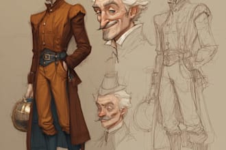 make a character sheet with a unique art style