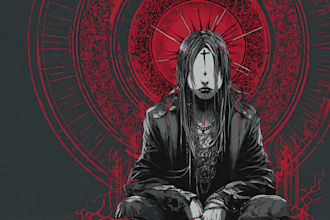 draw custom tarot card illustration with dark art style