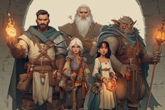 create custom dnd party character portraits