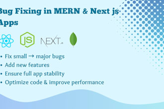 fix bugs and errors in react, node js and next js website