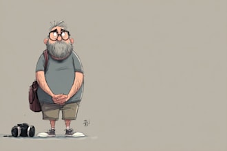 do cartoon style character illustration