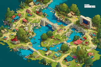 create city, event, tourist, and fantasy map illustration