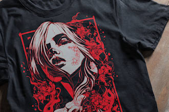 draw tshirt design with warren lotas style