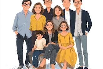 draw family or group portrait illustration