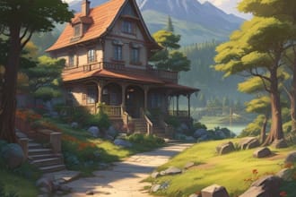 draw background art illustration in anime style for stream