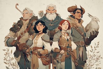 illustrate your dnd party characters for campaigns and games