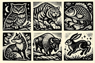 create unique and stylized animal illustrations