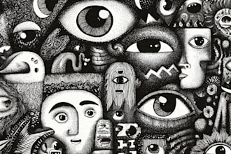 design doodle wall art mural decal wallpaper