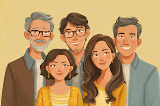 turn your family photo to be a minimalist vector portrait