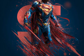 create superhero character logo and friendship portrait