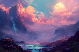 create magical fantasy environment artwork