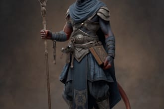 draw a fantasy character for dnd, pathfinder, etc