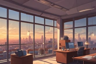 draw cute cartoon illustrations, lofi art, anime, background