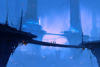 do cyberpunk scifi futuristic city