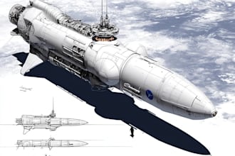 make a full details spaceship art