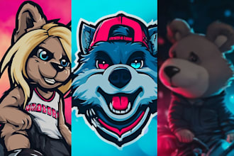 design a professional custom mascot logo for esports, gaming