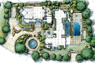 create architectural site plan, autocad drawings or plat map