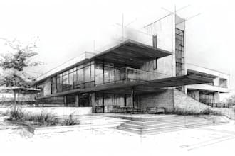 draw an architectural sketch for commercial use