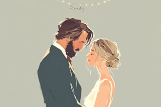 draw couple portrait illustration