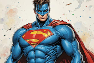 illustrate comic book cover art for publishing