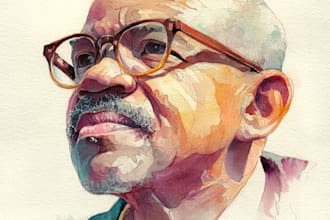 draw custom digital  watercolor  portait for you